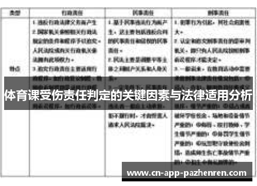 体育课受伤责任判定的关键因素与法律适用分析