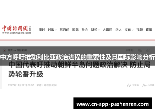 中方呼吁推动利比亚政治进程的重要性及其国际影响分析