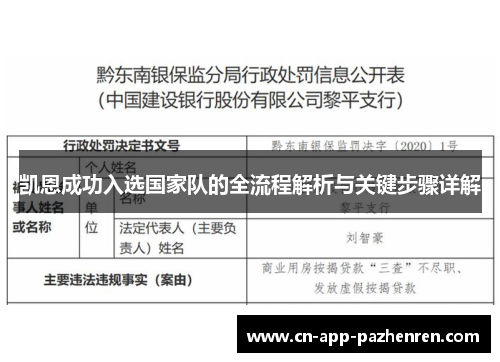 凯恩成功入选国家队的全流程解析与关键步骤详解